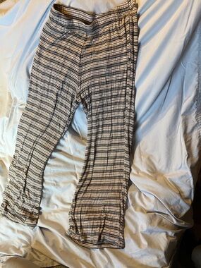 Victoria's Secret Women’s Black and White Striped Leggings and Bralette Set